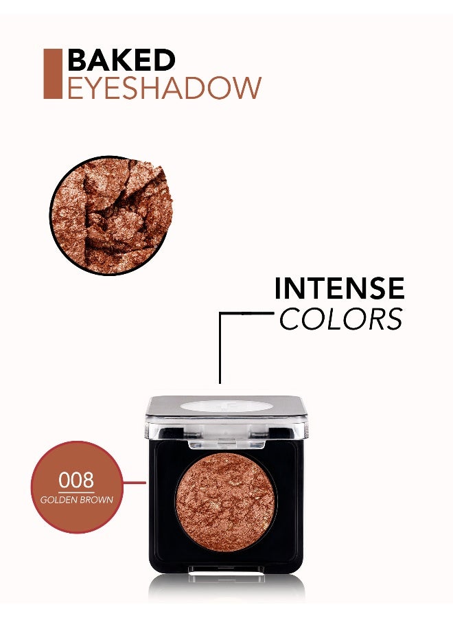 flormar Baked Eyeshadow – 008 Golden Brown – High Pigment, Pearlescent Shimmer, Blendable, Long-Wear, Matte Finish - Image 5