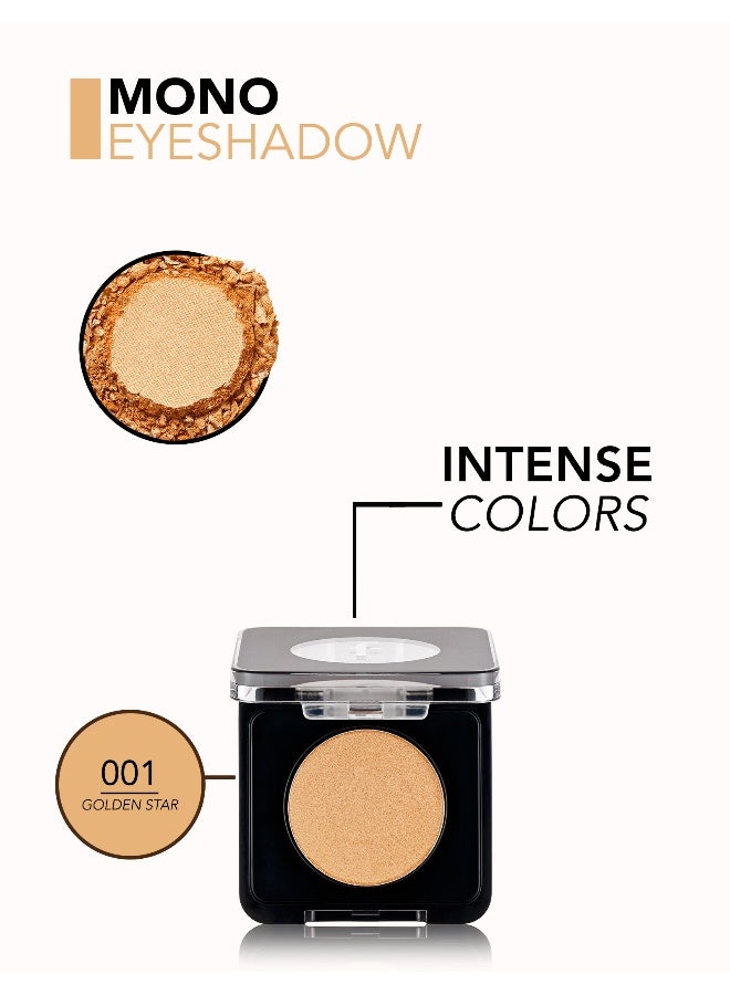 flormar Mono Eyeshadow – 001 Golden Star – Pearlescent Shimmer, Dust-Free, Blendable, Radiant Finish, Brush Design - Image 5