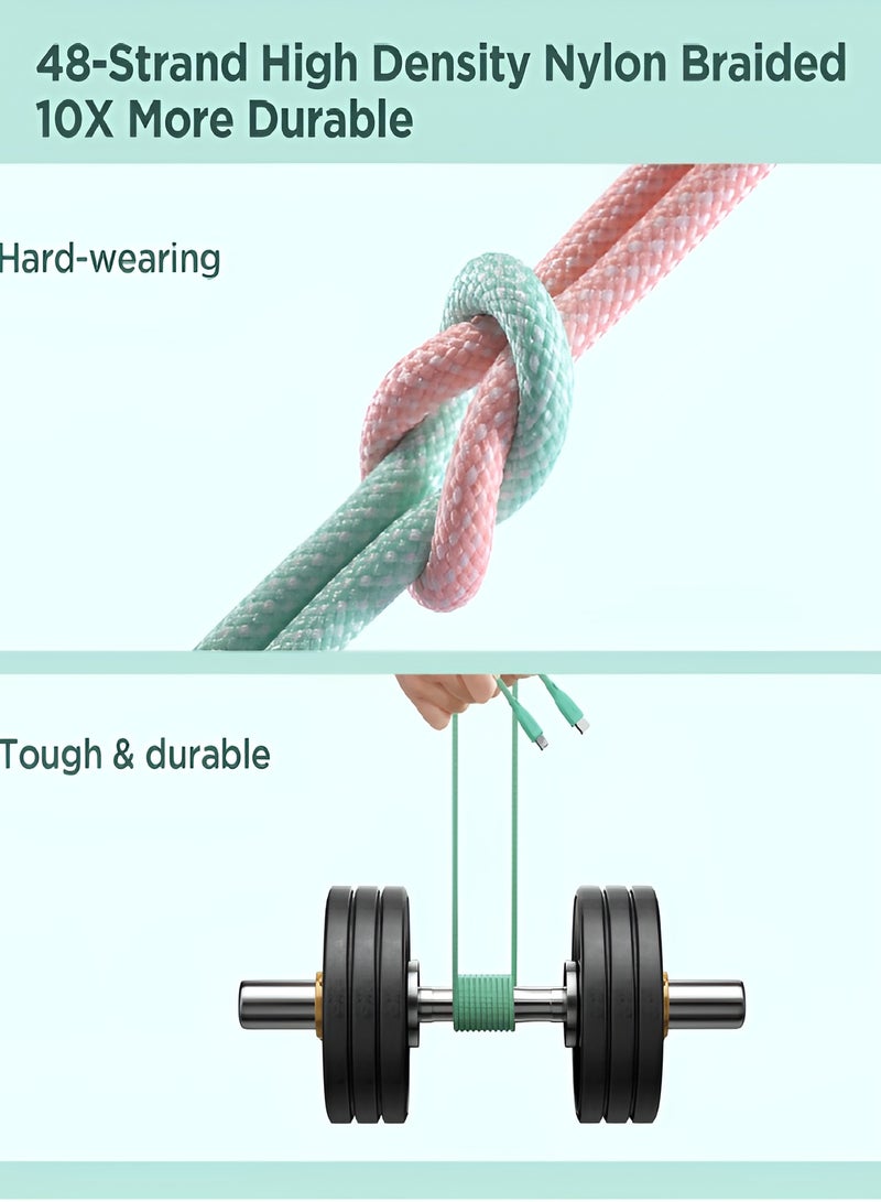 جوي روم كابل بيانات Type-C إلى Type-C متعدد الألوان بقوة 60 وات، 48 خيطًا مضفرًا من النايلون عالي الكثافة، متين أكثر بعشر مرات، 1 متر - Image 4