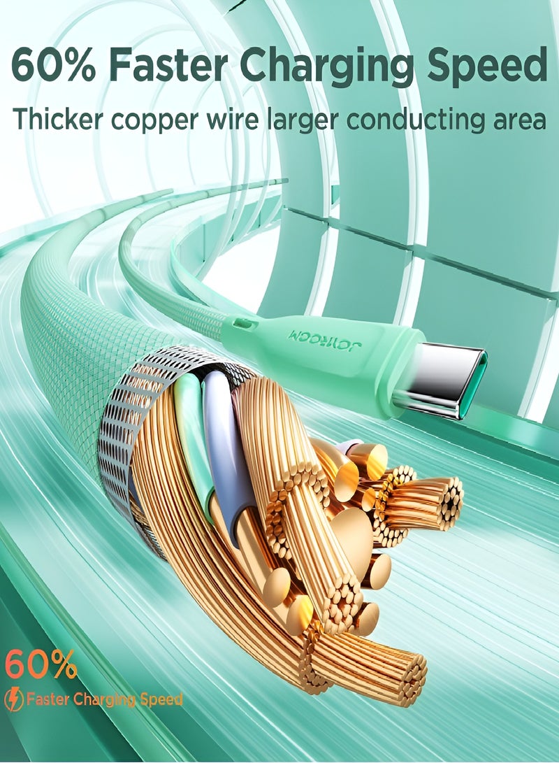 جوي روم كابل بيانات Type-C إلى Type-C متعدد الألوان بقوة 60 وات، 48 خيطًا مضفرًا من النايلون عالي الكثافة، متين أكثر بعشر مرات، 1 متر - Image 5