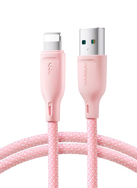 3A Fast Charging Multi-Color Series USB to Lightning Data Cable For iPhone Series 15 14 13 12 11 X, 2M Pink