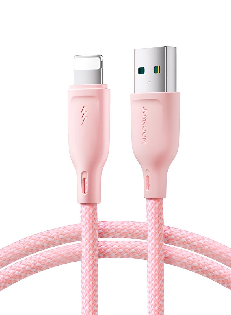 JOYROOM - 3A Fast Charging Multi-Color Series USB to Lightning Data Cable For iPhone Series 15 14 13 12 11 X, 2M Pink - Image 1