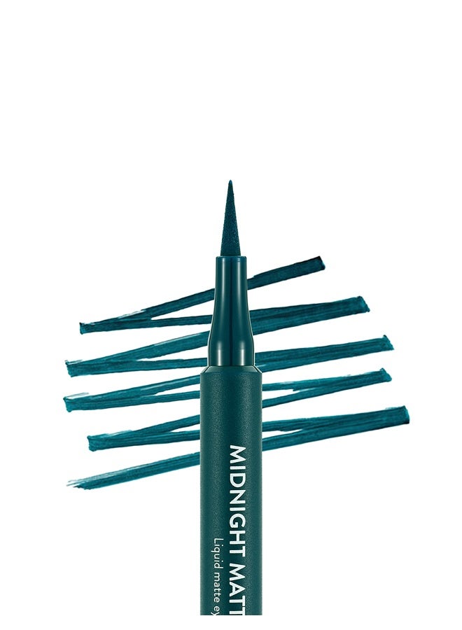 flormar Midnight Matte Eyeliner – 004 Green – Precise Tip, Matte Finish, Brush Design, Smooth - Image 3