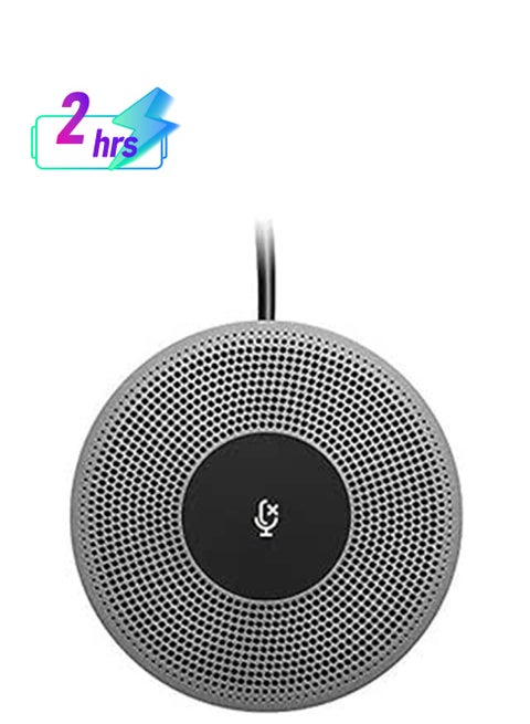 Logitech Expansion Mic for MeetUp, Plug-and-Play, Indicator Lights, Microphone Type Mono, Wideband, Noise Canceling, PC/Mac/Laptop/Macbook/Tablet - Black Grey