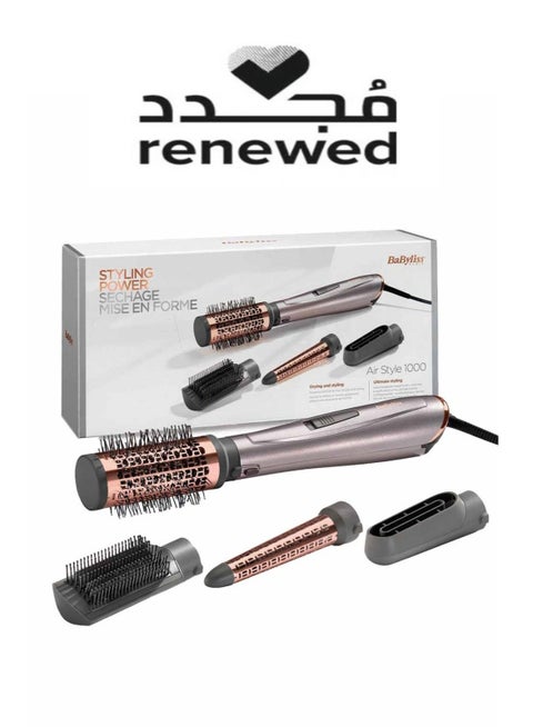 Renewed-1000 Air Styler | Adjustable 2 Heats + Cool Setting | Ionic Technology For Frizz Free Hair | Free Conical Curling, Volumizing & Precise Drying Attachment With Heat Pouch | AS136SDE Purple