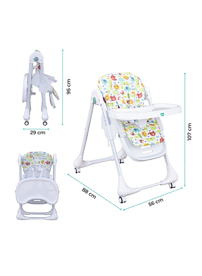 مون Apex Baby Highchair With 7 Adjustable Heights And Reclining Feature - Beige  - Image 3