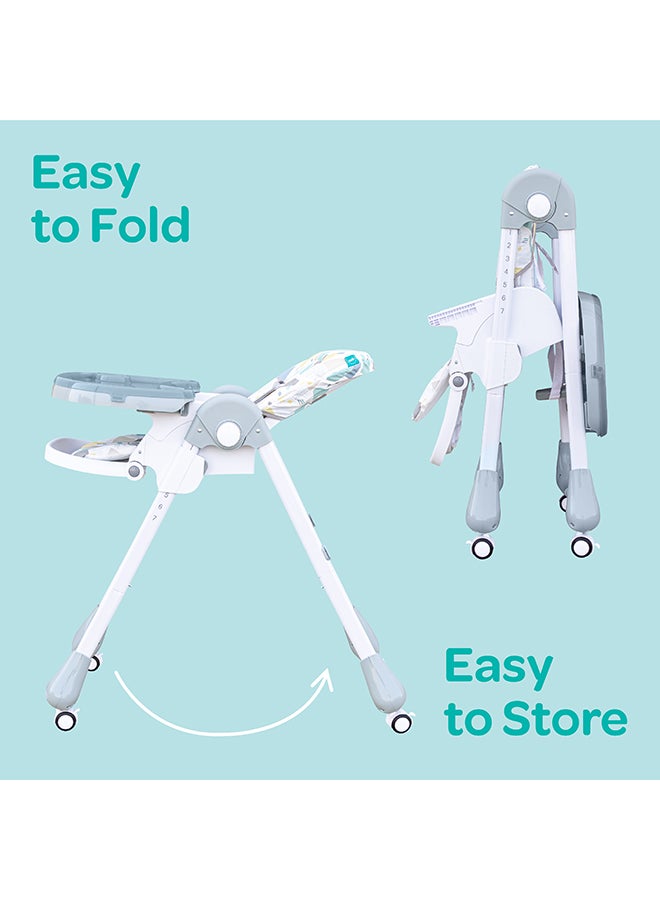 مون Apex Baby Highchair With 7 Adjustable Heights And Reclining Feature - Grey  - Image 4