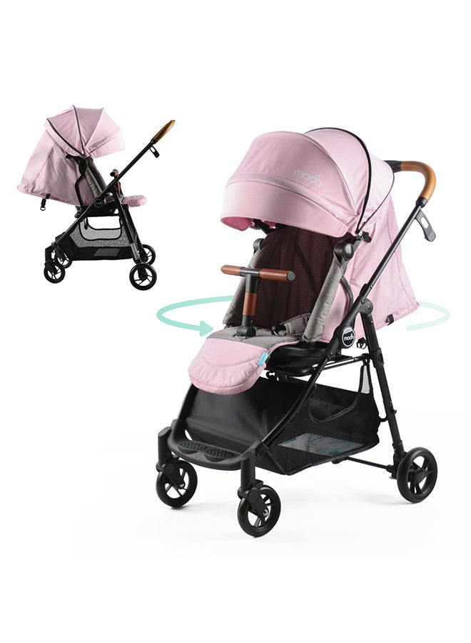 Moon Revo 360 Rotating Stroller, Pink - Image 1