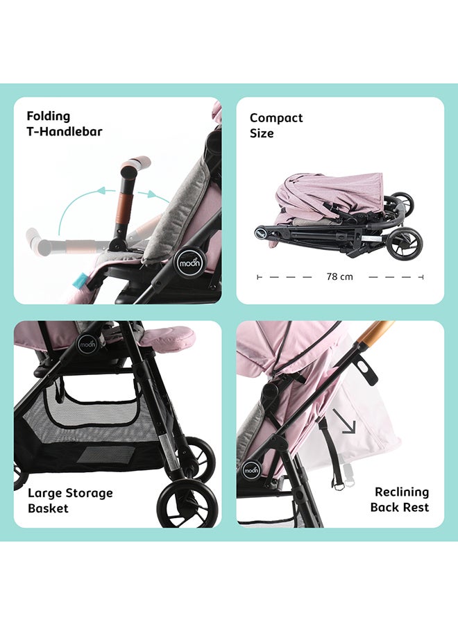 Moon Revo 360 Rotating Stroller, Pink - Image 5