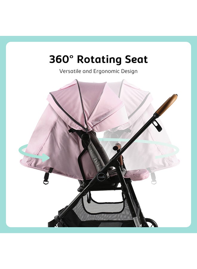 Moon Revo 360 Rotating Stroller, Pink - Image 3