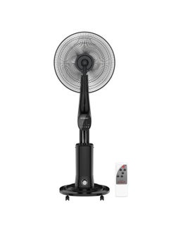 16-Inch Water Spray Mist Fan, 90W Power, 3.3L Tank, 3 Cooling Modes, 7H Timer, Remote Control, Anionic Function, Built-in Caster Wheels – Ideal for Home & Office 3.3 L 90 W MF-399 Black