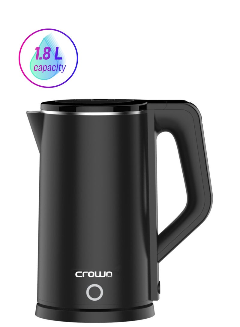 كراون لاين غلاية لاسلكية بسعة 1.8 لتر، وحماية من الغليان الجاف، وضمان لمدة عام - Image 1
