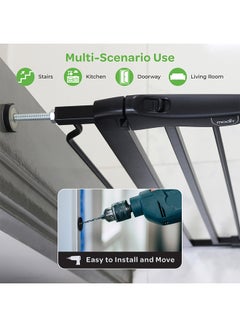 مون Secura Baby Safety Gate Extension - 20 CM Easy Install-Extra Wide Metal Extender – Black  - Image 4