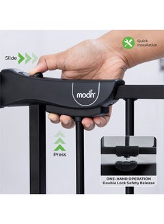 مون Secura Baby Safety Gate Extension - 20 CM Easy Install-Extra Wide Metal Extender – Black  - Image 5