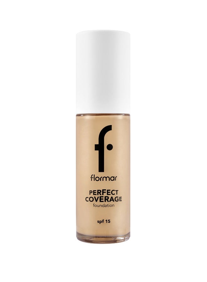 flormar Perfect Coverage Foundation – 103 Creamy Beige – Soft Rich Texture, Smooth-Looking Skin, Up to 12H Fresh Wear, SPF 15 - Image 1