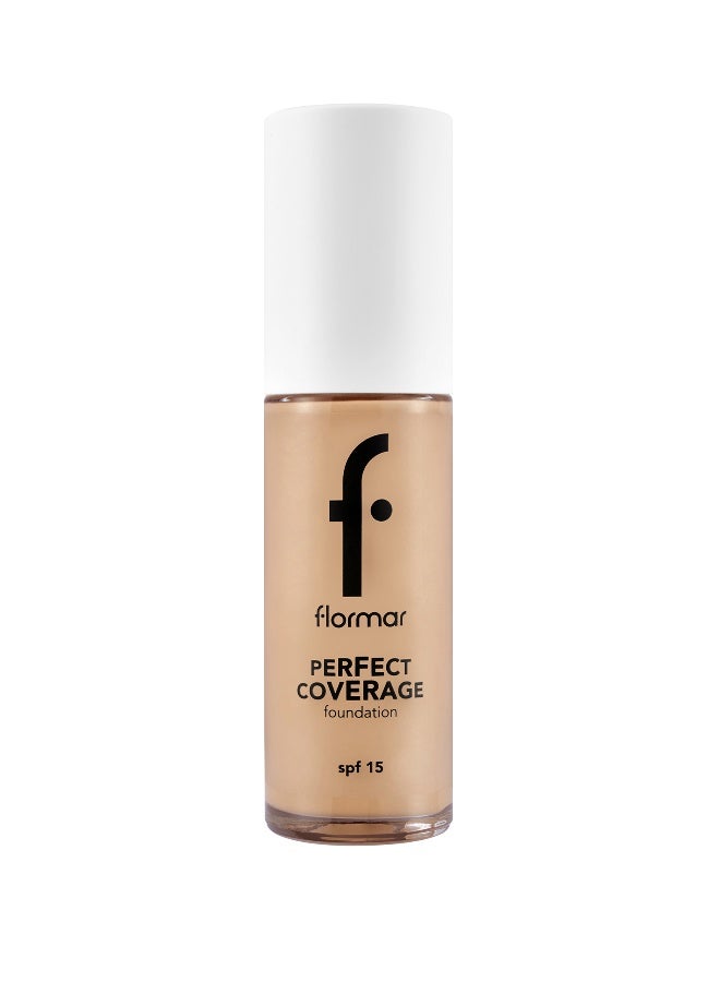 flormar Perfect Coverage Foundation – 113 Medium Beige – Soft Rich Texture, Smooth-Looking Skin, Up to 12H Fresh Wear, SPF 15 - Image 1