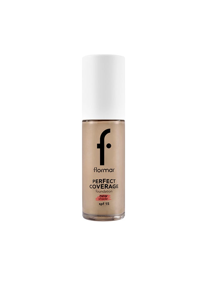 flormar Perfect Coverage Foundation – 133 Classic Beige – Soft Rich Texture, Smooth-Looking Skin, Up to 12H Fresh Wear, SPF 15 - Image 1