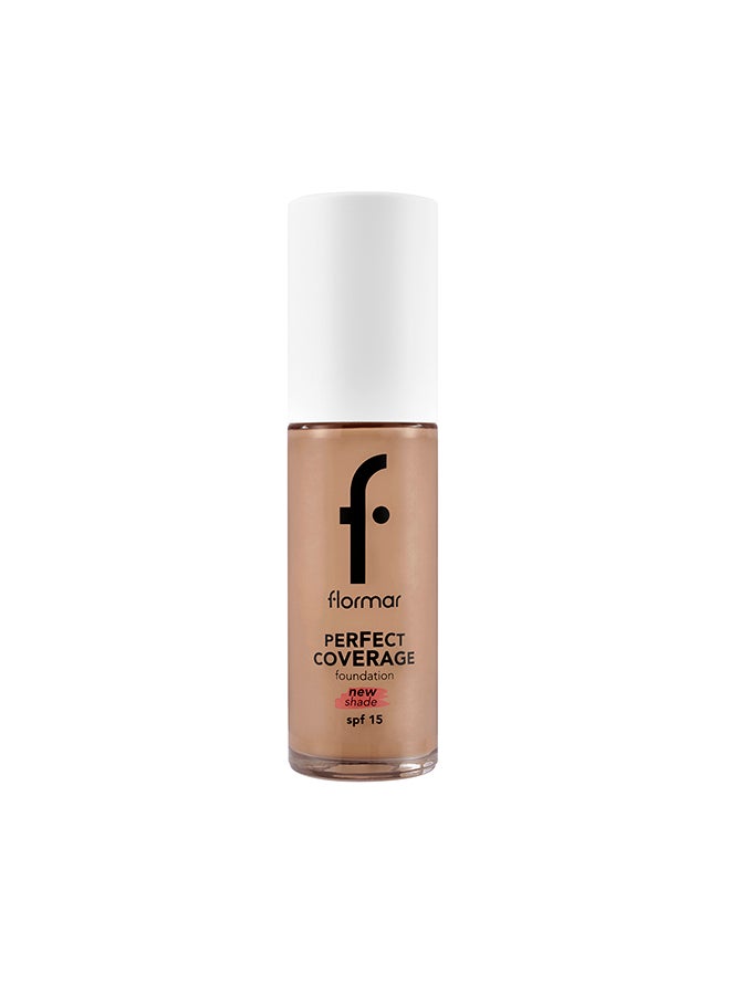 flormar Perfect Coverage Foundation – 134 Golden Honey – Soft Rich Texture, Smooth-Looking Skin, Up to 12H Fresh Wear, SPF 15 Golden Honey - Image 1