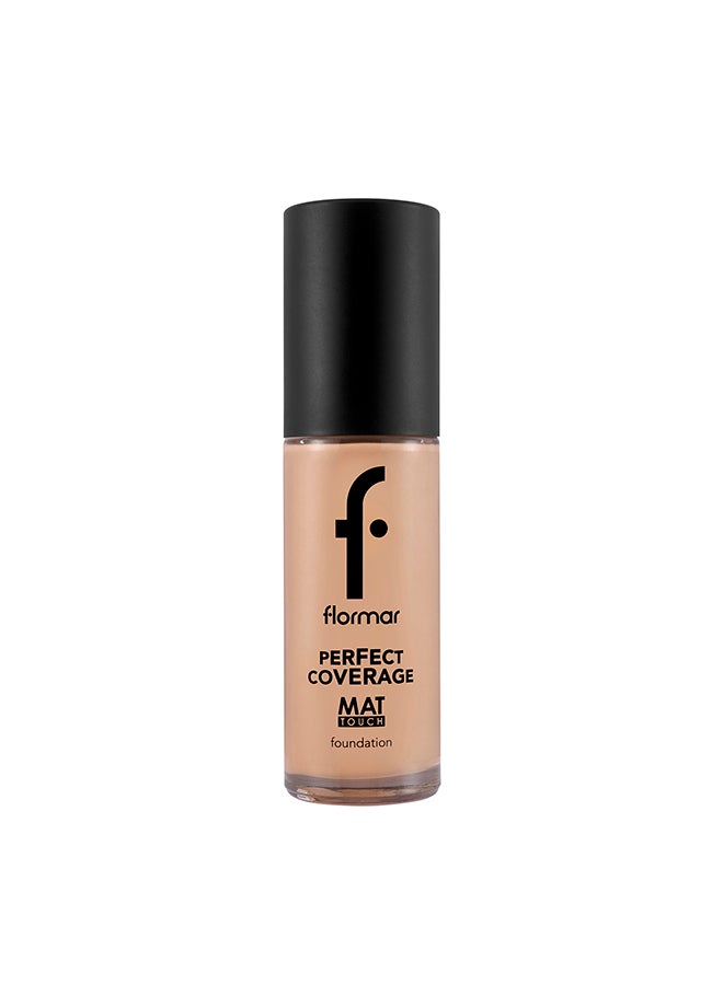 flormar Perfect Coverage Mat Touch Foundation – 302 Golden Sand – Matte Finish Foundation, Shine Control, High Coverage Look, Smooth Skin Appearance - Image 1
