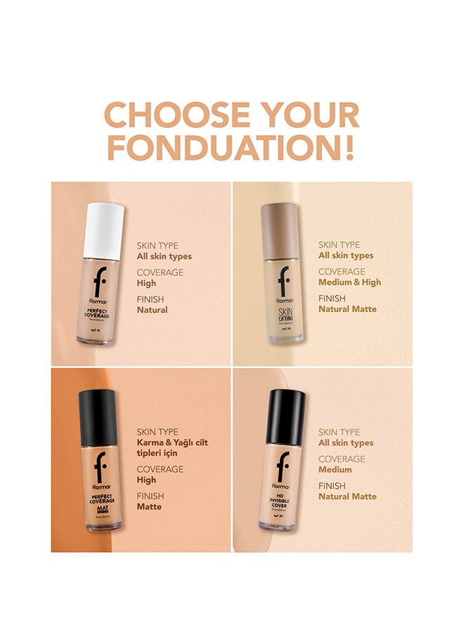 flormar Perfect Coverage Mat Touch Foundation – 302 Golden Sand – Matte Finish Foundation, Shine Control, High Coverage Look, Smooth Skin Appearance - Image 5