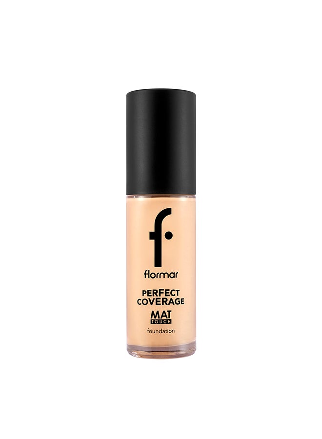 flormar Perfect Coverage Mat Touch Foundation – 306 Pastelle – Matte Finish Foundation, Oil-Control Effect, High Coverage Look, Smooth Skin Appearance - Image 1