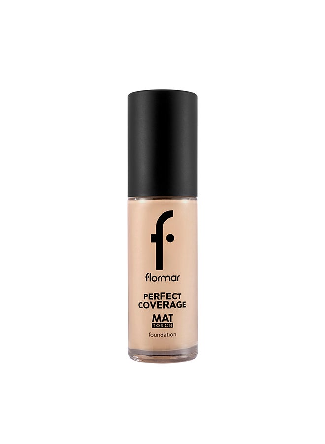 flormar Perfect Coverage Mat Touch Foundation – 320 Porcelain Ivory – Matte Finish Foundation, Oil-Control Effect, High Coverage Look, Smooth Skin Appearance - Image 1