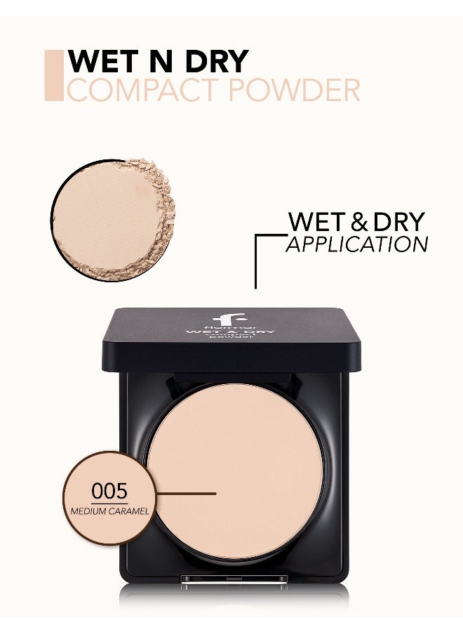 flormar Wet & Dry Compact Powder – 005 Medium Caramel – Matte Finish Compact Powder, Smooth Texture, Buildable Coverage - Image 5