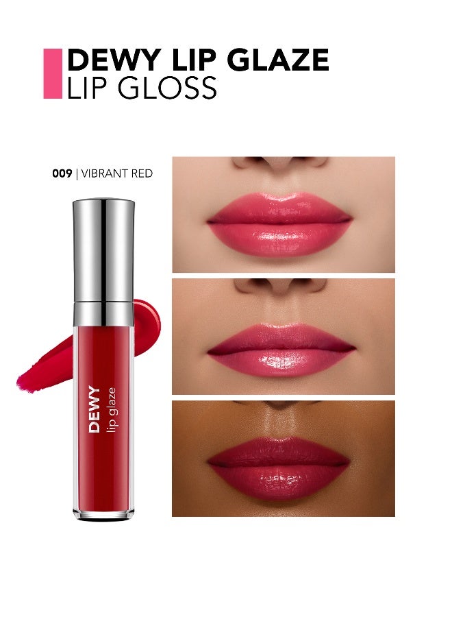flormar Dewy Lip Glaze – 009 Vibrant Red – High-Shine Lip Glaze, Pearlescent Shimmer, Smooth Comfortable Wear, Long-Wear Glossy Look - Image 5