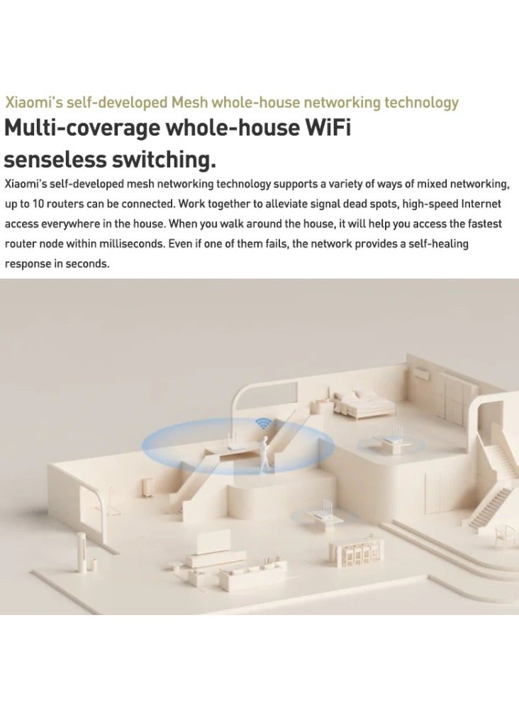 Xiaomi - AX3000T 2.4GHz/5GHz Dual-band 1.3GHz CPU Router Supports NFC Connection White - Image 1