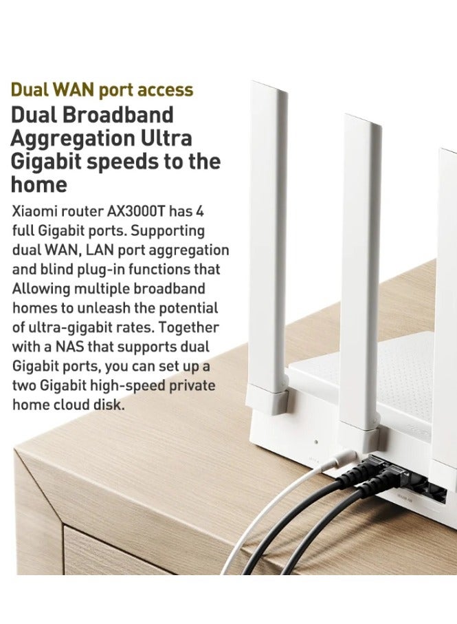 Xiaomi - AX3000T 2.4GHz/5GHz Dual-band 1.3GHz CPU Router Supports NFC Connection White - Image 1