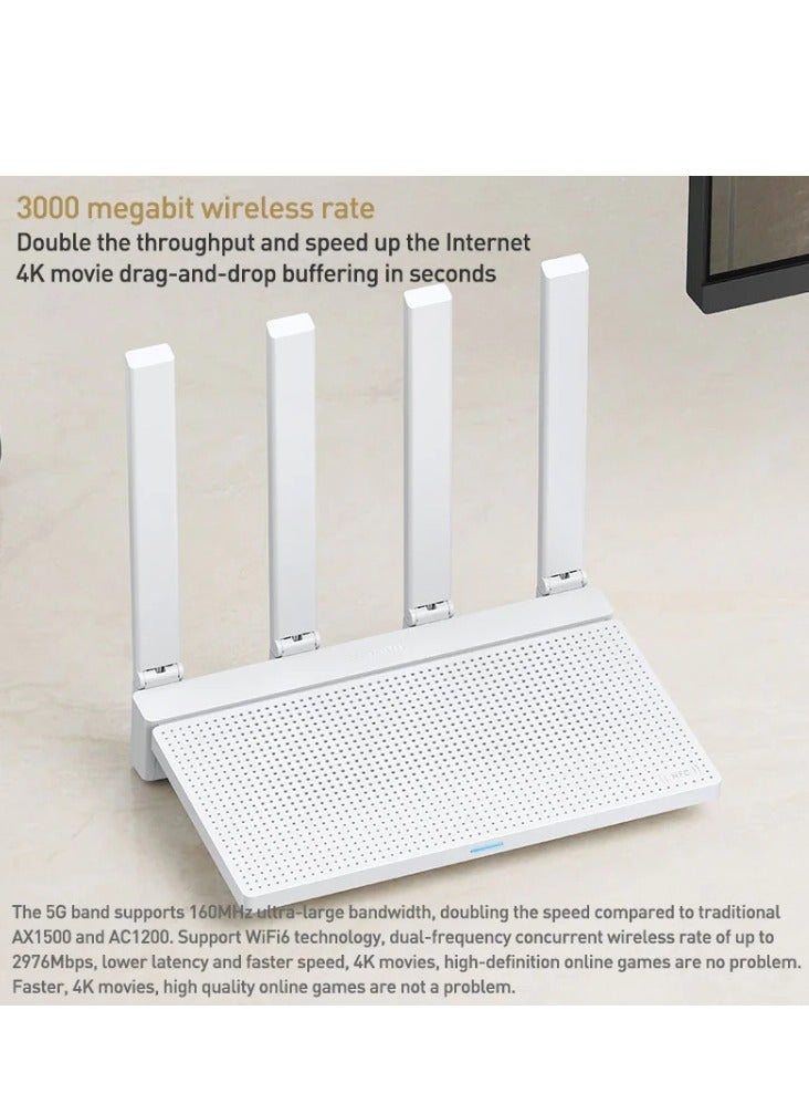 Xiaomi - AX3000T 2.4GHz/5GHz Dual-band 1.3GHz CPU Router Supports NFC Connection White - Image 1