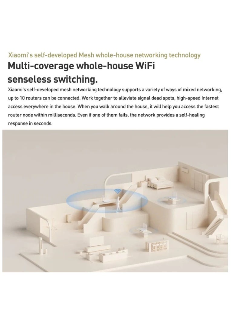 Xiaomi - AX3000T 2.4GHz/5GHz Dual-band 1.3GHz CPU Router Supports NFC Connection White - Image 1