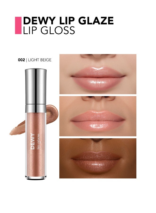 flormar Dewy Lip Glaze – 002 Light Beige – High-Shine Lip Glaze, Pearlescent Shimmer, Smooth Comfortable Wear, Long-Wear Glossy Look - Image 5
