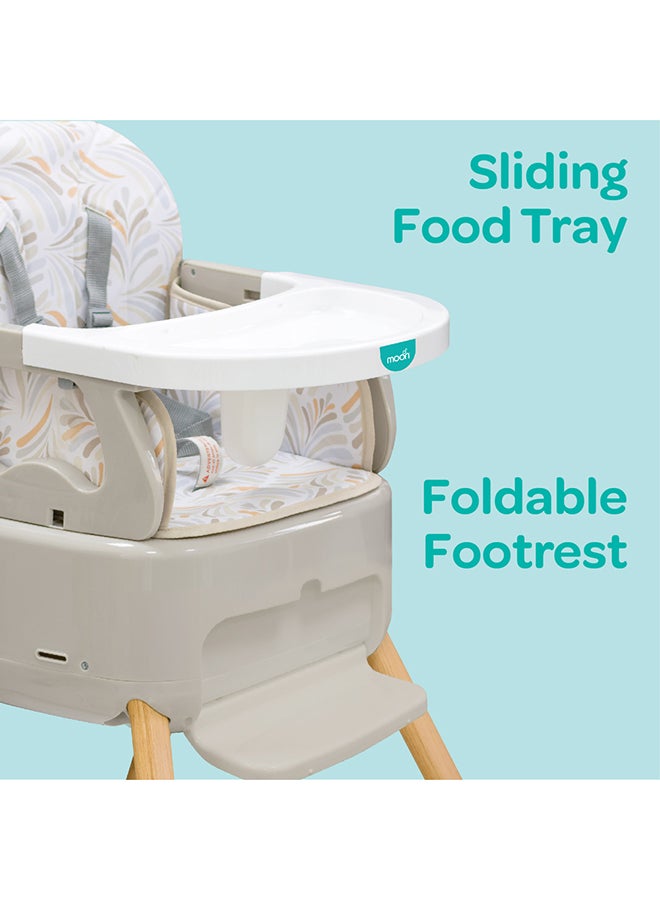 Moon - 4-In-1 HiteRite Convertible Baby Booster Dining Highchair - Beige - Image 1