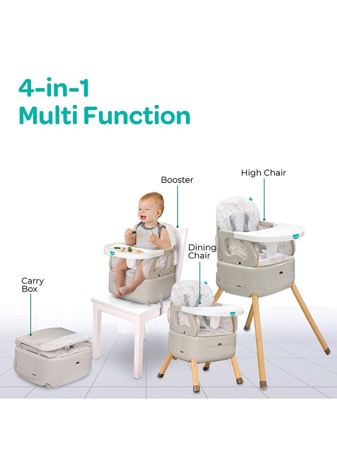 Moon - 4-In-1 HiteRite Convertible Baby Booster Dining Highchair - Beige - Image 1