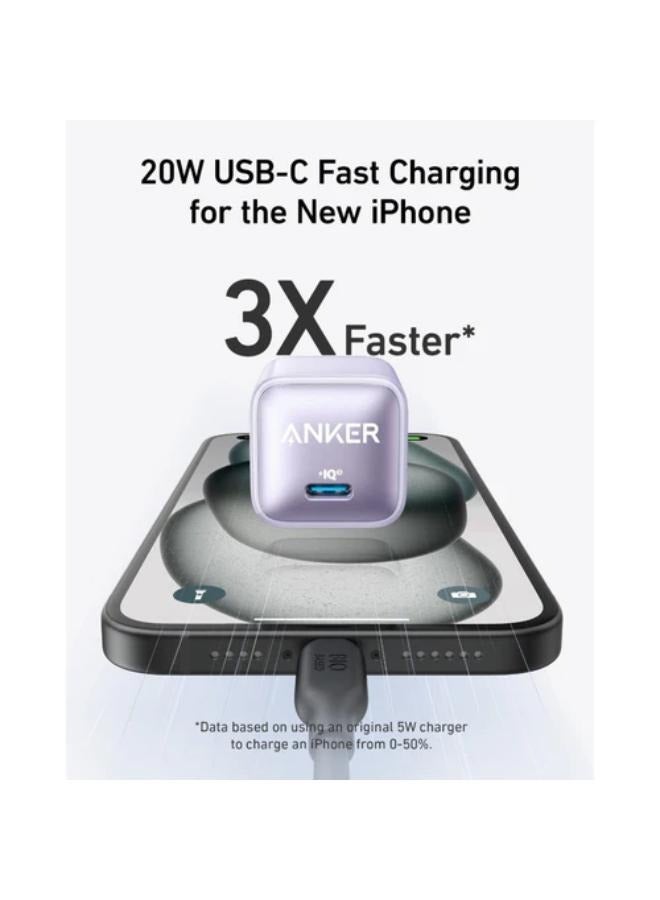 Anker - Anker 511 Charger ( Nano Pro ) (20W) Type-C Charger Adapter, A26336Q5 - Levender - Image 1