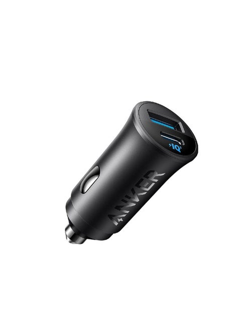 شاحن سيارة Anker USB-C، محول سيارة بمنفذين من النوع C بقدرة 30 وات، شاحن سيارة iPhone مع PowerIQ 3.0، لسلسلة iPhone 15/14/13/12، وسلسلة Samsung Galaxy S23/S22/S21، وiPad Pro، وAirPods، و أكثر