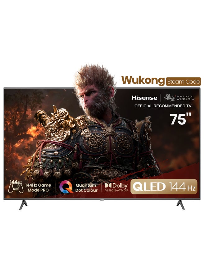Hisense 75 inch 4K UHD Full Array Local Dimming Smart TV | QLED | AI Sport Mode | Smooth motion | 144HZ | Built in receiver | Game Mode Pro | Voice control | Dolby Vision | Dolby Atmos | Model 2024 | 2 Year Warranty | 75Q7N Black - Image 1