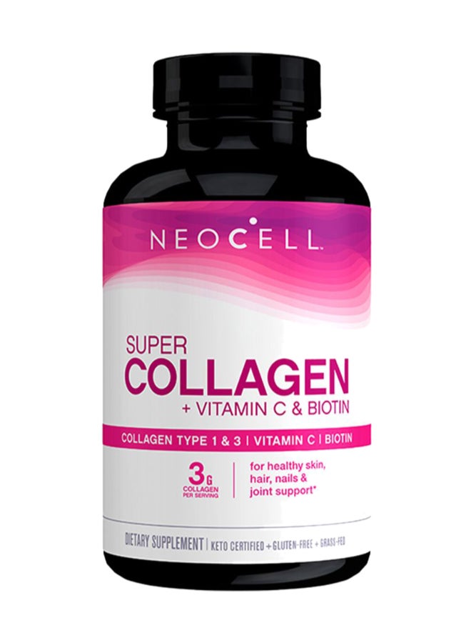NEOCELL Super Collagen + Vitamin C & Biotin Tablets For healthy skin, hair, nails & joints 180  - Image 1
