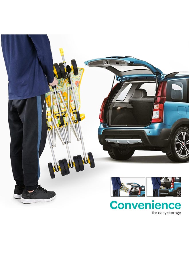 مون عربة أطفال خفيفة الوزن Jet Plus Twin Buggy للسفر، حتى 30 كجم، من عمر 6 أشهر فما فوق، باللون الأصفر  - Image 4