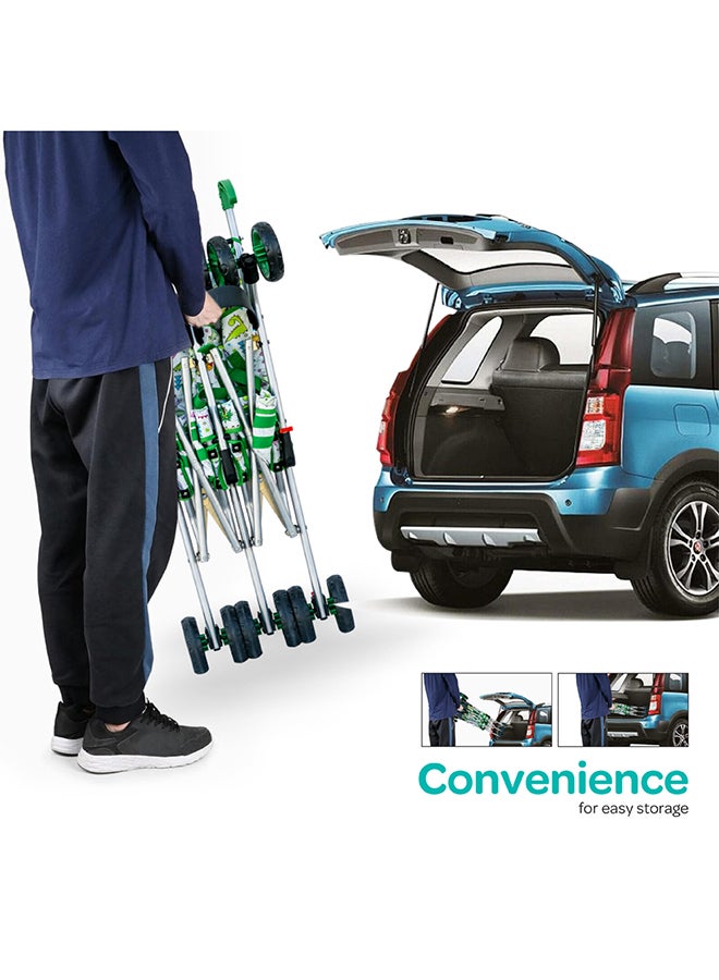 مون - عربة أطفال خفيفة الوزن Jet Plus Twin Buggy للسفر، حتى 30 كجم، من عمر 6 أشهر فما فوق، باللون الأخضر - Image 1
