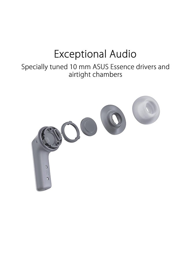 ASUS - ROG Cetra True Wireless Gaming Headphones Low-Latency Bluetooth Earbuds, Active Noise Cancelation, 27-Hour Battery Life, IPX4 Water Resistance, Wireless Charging, One Size - Image 1
