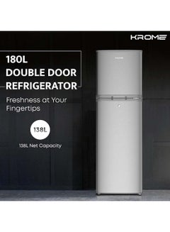 180L Gross,Net 138L, Double Door Top Mounted Refrigerator, Manual De- Frost, Mechanical Control System, Interior Light, Metallic Finish, Lock And Key, 10 Year Compressor Warranty 180 L KR-RDC 180IH INOX - pnsku/N70082088V/45/_/1717407208/6ecaf92d-4991-42a3-8620-aea92fbaa202