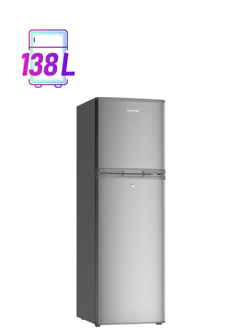 180L Gross,Net 138L, Double Door Top Mounted Refrigerator, Manual De- Frost, Mechanical Control System, Interior Light, Metallic Finish, Lock And Key, 10 Year Compressor Warranty KR-RDC 180IH INOX