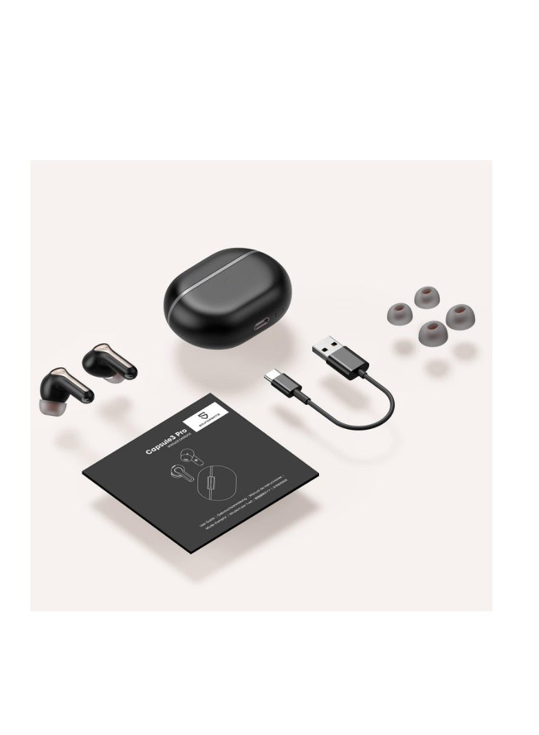 SoundPEATS - Wireless Bluetooth Earbuds Capsule3 Pro, Hi-Res Audio Headphones with LDAC, Hybrid Active Noise Cancellation Earphones, 6 Mics, Transparency Mode, Game Mode, 52H Playtime with Case Black - Image 1