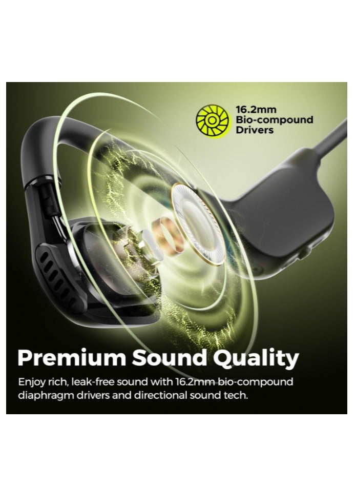SoundPEATS - SoundPEATS Runfree Lite2 Open-Ear Headphones Bluetooth, Air Conduction Wireless Earphones, 16.2mm Driver Enhanced Bass, 2-Mic Clear Calls, Comfort Fit, Bluetooth 5.3 Headphones, for Sports & Work, APP black - Image 1