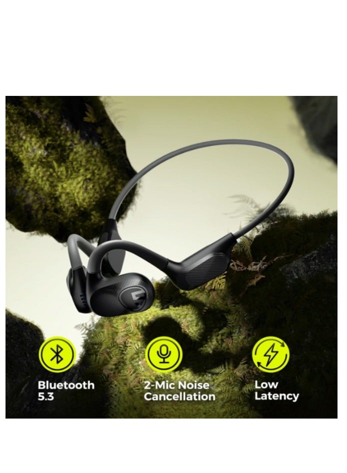 SoundPEATS - SoundPEATS Runfree Lite2 Open-Ear Headphones Bluetooth, Air Conduction Wireless Earphones, 16.2mm Driver Enhanced Bass, 2-Mic Clear Calls, Comfort Fit, Bluetooth 5.3 Headphones, for Sports & Work, APP black - Image 1