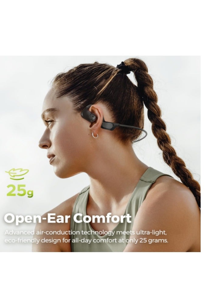 SoundPEATS - SoundPEATS Runfree Lite2 Open-Ear Headphones Bluetooth, Air Conduction Wireless Earphones, 16.2mm Driver Enhanced Bass, 2-Mic Clear Calls, Comfort Fit, Bluetooth 5.3 Headphones, for Sports & Work, APP black - Image 1