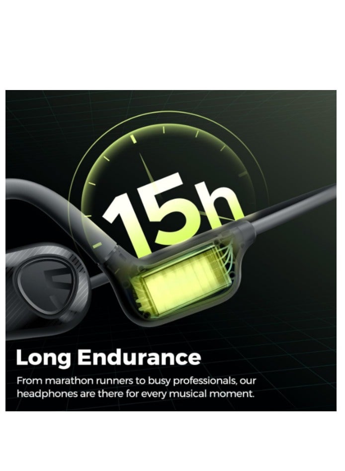 SoundPEATS - SoundPEATS Runfree Lite2 Open-Ear Headphones Bluetooth, Air Conduction Wireless Earphones, 16.2mm Driver Enhanced Bass, 2-Mic Clear Calls, Comfort Fit, Bluetooth 5.3 Headphones, for Sports & Work, APP black - Image 1