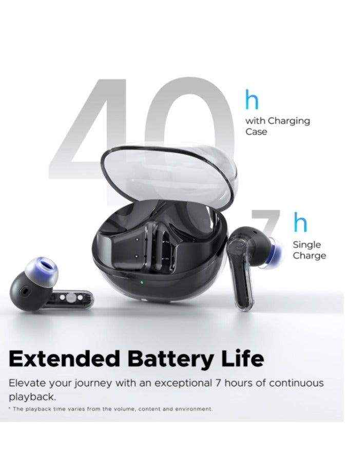 SoundPEATS - SoundPEATS Clear Wireless Earbuds, In-ear Earphones Bluetooth 5.3, 40 Hours Playback Time, 12mm Driver Bluetooth Earphones and Dual Microphone with ENC for Clear Calls, Game Mode, App Control black - Image 1
